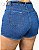 Short Jeans Lavagem Azul Com Bordados De Margaridas Amarelas - Imagem 5