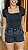 Short Jeans Estonado Cintura Alta Feminino Com Aplicação de Strass e Pedrinhas | 100% Algodão - Imagem 1
