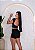 Short Jeans Preto Cintura Alta Com Aplicação de Strass e Pedras Brancas | Sem Elastano - Imagem 2