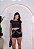 Short Jeans Preto Cintura Alta Com Aplicação de Strass e Pedras Brancas | Sem Elastano - Imagem 4