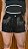 Short Jeans Preto Cintura Alta Com Aplicação de Strass e Pedras Brancas | Sem Elastano - Imagem 1