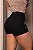 Short Jeans Preto Cintura Alta Com Aplicação de Strass e Pedras Brancas | Sem Elastano - Imagem 2
