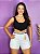 Short Jeans Branco Com Barrinha Desfiada - Imagem 8