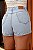 Short Saia Jeans Feminino Cintura Alta na Lavagem Clara I 100% Algodão - Sem Elastano - Imagem 2