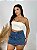 Short Saia Jeans Modelo Cargo Com Bolso - Imagem 4