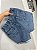 Short Jeans Tradicional Cintura Alta Barrinha Dobrada Na Lavagem Marmorizada - Imagem 7