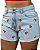 Short Jeans MOM Cintura Alta Com Bordado De Cereja E Barra Dobrada - Imagem 1