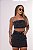 Conjunto Jeans Cropped Tomara Que Caia E Saia Lavagem Estonada - Imagem 1