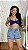 Short Jeans Feminino Cintura Alta Bordado Arara Colorida Lavagem Clara | Sem Elastano - Imagem 8