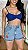 Short Jeans Feminino Cintura Alta Bordado Arara Colorida Lavagem Clara | Sem Elastano - Imagem 1