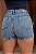 Short Saia Jeans Cargo Cintura Alta Com Bolsos Americanos Variadas Lavagens | Sem Elastano - Imagem 2