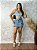 Conjunto Jeans Com Saia Cargo E Cropped Lavagem Clara - Imagem 4