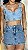 Cropped Jeans Denim Feminino Com Alças E Detalhe Nas Costas - Imagem 4