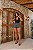Short Saia Jeans Feminino Cintura Alta Com Strass Lavagem Marmorizada - Imagem 5