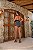 Short Saia Jeans Feminino Cintura Alta Com Strass Lavagem Marmorizada - Imagem 6