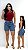 Bermuda Jeans Feminina Cintura Alta Meia Coxa – Slim Fit | 100% Algodão | Lavagem Marmorizada com Barra Chuleada - Imagem 1