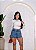 Short Jeans Bordado de Cereja Cintura Alta com Barra – 100% Algodão - Imagem 4