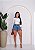 Short Jeans Bordado de Cereja Cintura Alta com Barra – 100% Algodão - Imagem 7