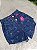 Short Jeans Azul com Bordado de Coração – Cintura Alta com Barra | 100% Algodão - Imagem 4