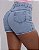 Short Jeans Marmorizado com Bordado de Flor – Cintura Alta com Barra | 100% Algodão - Imagem 3