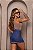 Saia Jeans Azul Desfiada com Bordado Country – Cintura Alta | 100% Algodão - Imagem 2