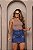 Saia Jeans Azul Desfiada com Bordado Country – Cintura Alta | 100% Algodão - Imagem 1