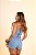 Conjunto Short Saia Cintura Alta e Corset Jeans com Strass - 100% Algodão - Imagem 4