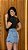 Saia Jeans Marmorizada Cintura Alta Com Barra e Aplicação de Strass | 100% algodão - Sem Elastano - Imagem 3