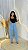 Calça Feminina Wide Leg Jeans lavagem Clara com Detalhe Rasgado e Cós Alto| Sem elastano - Imagem 1