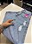 Calça Feminina Wide Leg Jeans lavagem Clara com Detalhe Rasgado e Cós Alto| Sem elastano - Imagem 2