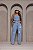 Calça Feminina Wide Leg Jeans lavagem marmorizada com Detalhe Destroyed e Cós Alto | Sem elastano - Imagem 1