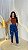 Calça Feminina Wide Leg Cargo Jeans Escura com Rasgos Cos Alto | Sem elastano - Imagem 1