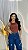 Calça Feminina Wide Leg Cargo Jeans Escura com Rasgos Cos Alto | Sem elastano - Imagem 3