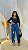 Calça  Feminina Wide Leg Jeans Escura com Rasgos Cos Alto   | Sem elastano - Imagem 1