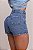 Short Jeans Feminino MOM com Detalhe de Flor Bordada Cós Alto e Lavagem Marmorizada | Sem Elastano - Imagem 6