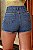Short Jeans Feminino MOM com Detalhe de Flor Bordada Cós Alto e Lavagem Marmorizada | Sem Elastano - Imagem 4