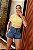 Short Jeans Feminino MOM com Detalhe de Flor Bordada Cós Alto e Lavagem Marmorizada | Sem Elastano - Imagem 2