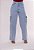Calça Feminina Jeans Wide Leg Cargo | Lavagem Clara | Com bolsos nas laterais | Cos Alto | Sem Elastano  - 100% Algodão - Imagem 6