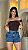 Short Jeans Cargo Feminino Marmorizado com Botões – Cós Alto | 100% Algodão (Sem Elastano) - Imagem 2