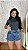 Short Jeans Feminino Cintura Alta Com Barra Desfiada e Bordado de Margarida | 100% Algodão - Sem Elastano - Imagem 7