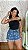 Short Jeans Feminino Cintura Alta Com Barra Desfiada e Bordado de Margaridinhas | 100% Algodão - Sem Elastano - Imagem 7