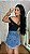 Short Jeans Feminino Cintura Alta Com Barra Desfiada e Bordado de Margaridinhas | 100% Algodão - Sem Elastano - Imagem 3