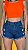 Short Jeans Feminino - Barra Desfiada e Cintura Alta - Bordado De Tucano Na Lavagem Azul  - 100% Algodão - Sem Elastano - Imagem 1