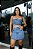 Conjunto Jeans Com Saia Cintura Alta E Cropped Corset Lavagem Marmorizada | Sem Elastano - Imagem 2