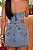 Conjunto Jeans Com Saia Cintura Alta E Cropped Corset Lavagem Marmorizada | Sem Elastano - Imagem 2