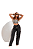 Calça Jeans  Feminina Wide Leg Cargo | Lavagem Preto Estonado | Cos Alto | Sem Elastano - Imagem 4