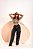 Calça Jeans  Feminina Wide Leg Cargo | Lavagem Preto Estonado | Cos Alto | Sem Elastano - Imagem 1