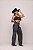 Calça Jeans Feminina Wide Leg Cargo | Lavagem Preto Estonado | Cos Alto | Sem Elastano - Imagem 1