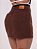 Saia Jeans Feminina Básica Marrom Cintura Alta Com Barra - Sem Elastano - Imagem 3