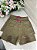 Bermuda Jeans Feminina Cintura Alta Lavagem Verde Caqui Com Detalhe Destroyed - Sem Elastano - Imagem 3